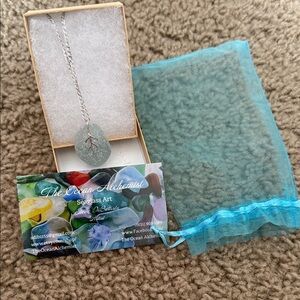 Silver Sea Glass Pendant Necklace